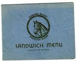 Denison Buffet Paddock Room Sandwich Menu WIMPBERGER 1940&#39;s - $84.37