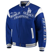  MLB Los Angeles Dodgers World Series Champion Jacket blue Embroidered New - £151.86 GBP