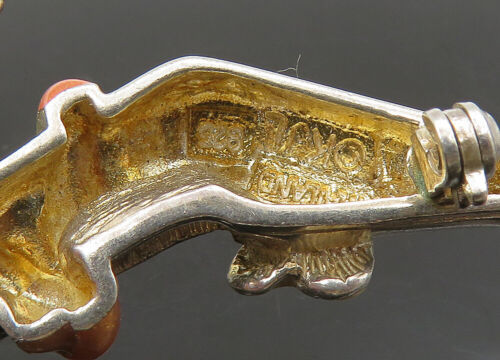 KENNETH JAY LANE 925 Silver - Vintage Enamel Floral Shoe Brooch Pin - BP8998 Item image 6