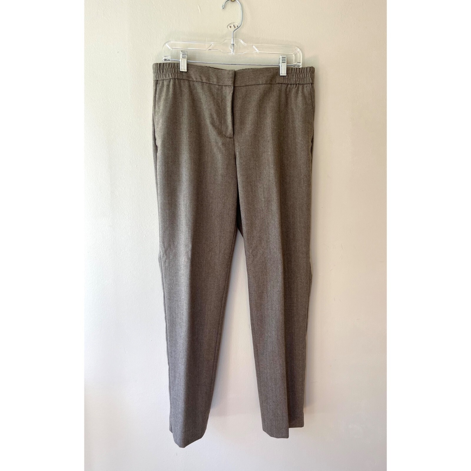 Talbots Sz 8 Luxe Italian Wool Flannel Lined Pants Mid Rise Elastic Waist Item image 2