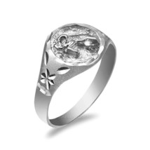 Sterling Silver Aries Ladies Zodiac Sign Ring - $24.99