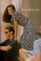1986 Ralph Lauren Sexy Brunette Kristin Clotilde Holby Vintage Print Ad 1980s - $5.85