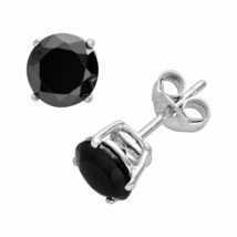 1.00ctw Black Diamond Alternatives Stud Earrings 5mm 14k White Gold over... - $33.56