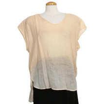 EILEEN FISHER Alabaster Orange Dapple Printed Ramie Box Top XS S L - £63.94 GBP