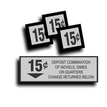 Vending Machine 15 Cent Decal Sticker for Soda Pop Soft Drink Coin Chang... - £11.13 GBP