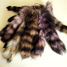 1-Raccoon Tail Keychain Coon Tails Dyed Real Genuine Large On Chain 10 -... - $11.14