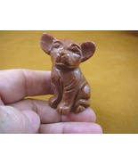 Y-DOG-CH-714) little Orange CHIHUAHUA Mexican dog dogs figurine gemstone... - $17.53