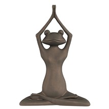 Pure Garden Stretching Yoga Frog Lawn and Garden Dcor, Bronze - £23.72 GBP