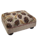 Rustic Pine Cone Wool Hooked Footstool for Lodge Decor - $434.92 CAD Rustic Pine Cone Wool Hooked Footstool for Lodge Decor - $434.92 CAD