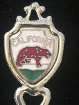 CALIFORNIA BEAR ON HANDLE MAP OF STATE IN BOWL SOUVENIR COLLECTOR SPOON   - $8.86