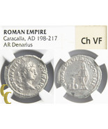 208 AD Caracalla AR Denarius (Ch-VF NGC) VOTA SOLVT DEC COS III Silver R... - £293.59 GBP