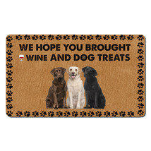 Funny Labrador Dogs Outdoor Doormat Wine And Dog Treats Mat Gift For Dog Mom Dad - £31.18 GBP