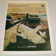 1969 Print Ad Chrysler Inboard Outboard Motors Boat on Beach - $10.51