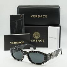 VERSACE VE4361 539887 Black/Silver/Dark Gray 53-18-140 Sunglasses New Authentic - £110.67 GBP