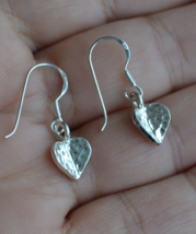 sterling silver earrings, heart earrings, silver heart earrings, E863 - £15.02 GBP