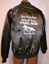 Vintage 80s BIG PINEY RIVER TRAIL Missouri Brown Satin JACKET M Horsebac... - £31.15 GBP