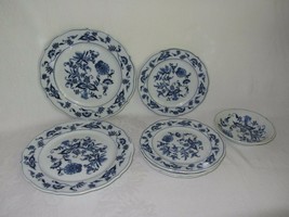 Lot of 7 pc Vintage Blue Danube Lunch Bread Plate Dessert Bowl Blue Rect... - £28.84 GBP