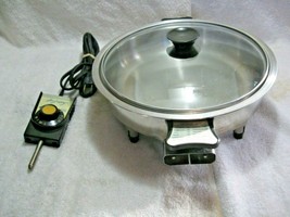 Vintage 1958 Lustre Craft Division Of West Bend Aluminum Electric Fry Pan-Home!! - £55.71 GBP