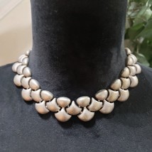 Women Fashion Silver Tone Asymmetrical Shape Link Choker Necklace - £22.10 GBP