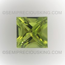Natural Peridot Square Princess Cut 7X7mm Parrot Green Color VVS Clarity Loose G - £66.41 GBP
