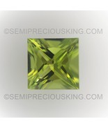Natural Peridot Square Princess Cut 7X7mm Parrot Green Color VVS Clarity... - £65.28 GBP