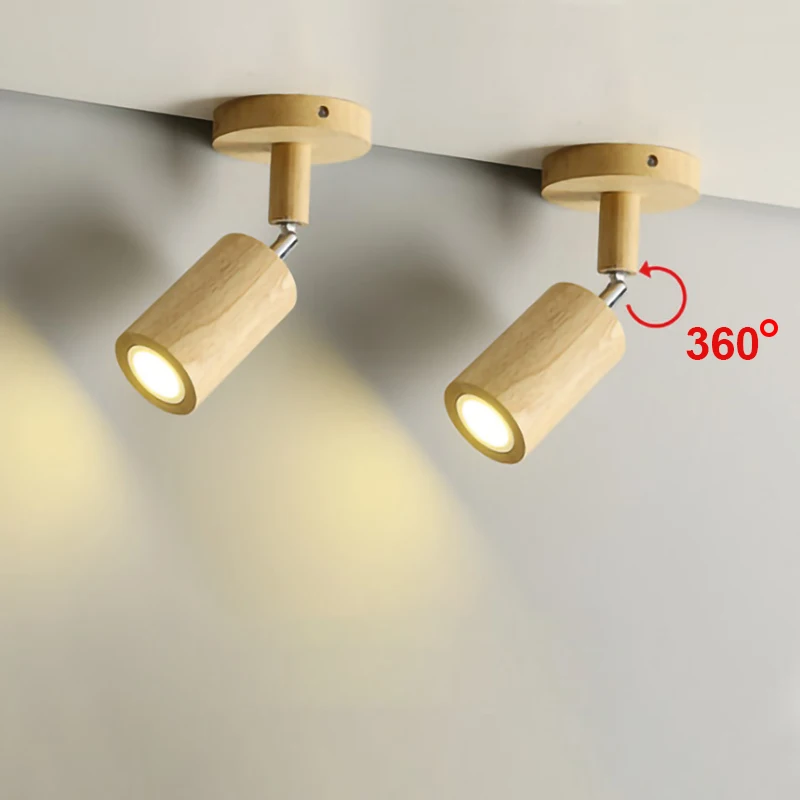Modern LED Ceiling light wood Downlight Spotlight Acrylic lampshade indoor - $34.08+