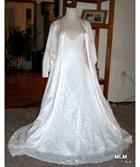 Rare OLGA Lace &amp; Nylon Nightgown &amp; Cape Bridal Peignoir Trousseau - $222.75