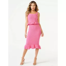 Sofia Jeans Women&#39;s Sleeveless Crochet Peplum Dress Sangria Sunset Size ... - $19.99