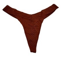 SKIMS Kim Kardashian Logo Mesh Thong Panty Saffron Rust PN-THG-1100 Wome... - $14.74 CAD