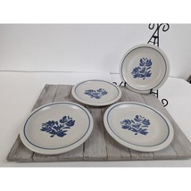 Pfaltzgraff Yorktowne Set of 4 Bread Dessert 6 3/4&quot; Plates Stoneware USA Blue - £11.94 GBP