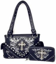 Texas West Women&#39;s Cross Concealed Carry Shoulder Handbag Wallet Set in 9 Colors - £47.41 GBP