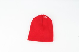 NOS Vintage 90s Streetwear Boys Blank Knit Winter Beanie Hat Cap Red USA - $24.70
