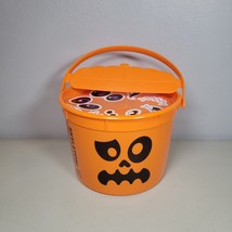 Skeleton Pail Halloween Bucket With Stickers 2023 McDonalds Happy Meal Orange  - £7.16 GBP