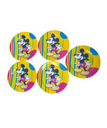 Disney Mickey Mouse Set of 5 10in. Melamine Dinner Plates Yellow Bright ... - $38.60