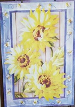 sunflower bee house flag large 29x42 - $13.85