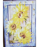sunflower bee house flag large 29x42 - $261.71 MXN
