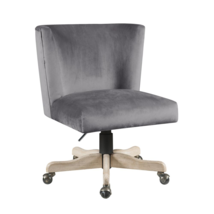 Cliasca Office Chair, Gray Velvet (93073) - £213.42 GBP