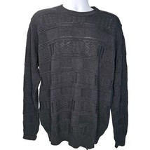 Giorgiolini Wool Blend Sweater Mens L Black Knit Long Sleeve Made in Italy - £27.39 GBP