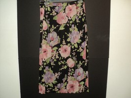 Twyla Blu Skirt Size 8 Straight Floral Mid-Calf Length Polyester - $13.51