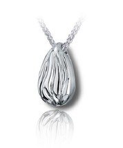 Sterling Silver Sand Dune Tear Drop Funeral Cremation Urn Pendant w/Chain - £235.28 GBP