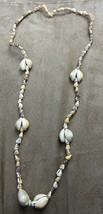 Handmade Polished Chunky Shell Bead Necklace | Great Gift for Ocean Beach Lovers - £11.59 GBP