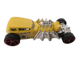 Hot Wheels Street Creeper Yellow Spider Web Toy Car Open Hole 5 Spoke Wheels - £3.13 GBP