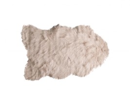 2&#39; x 3&#39; Taupe Faux Sheepskin Machine Tufted Non Skid Area Rug - £42.59 GBP