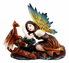 Enchanted Friendship Beautiful Fairy With Baby Dragon Statue Mythical Fantasy - £28.90 GBP