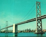 Bay Bridge Oakland San Francisco California 1958 Chrome Postcard A2 - $3.51