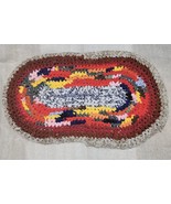 Handmade Crochet Fabric Area Rag Rug Mat 32 X 19 - $17.63