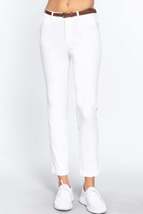 Cotton-span Twill Belted Long Pants - £18.02 GBP