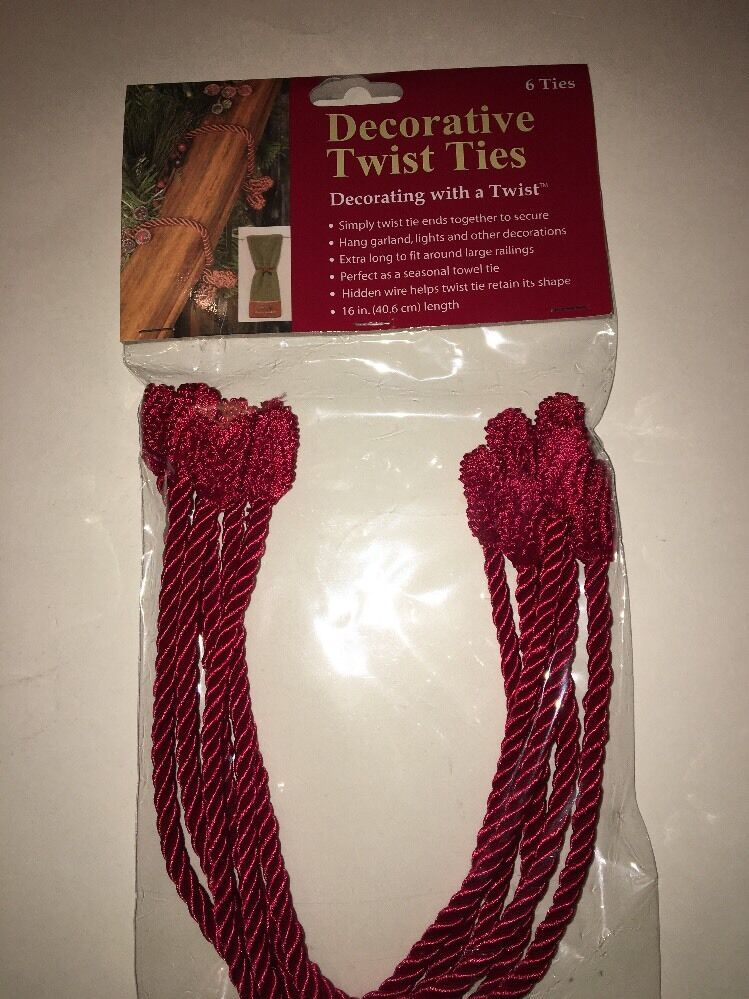 Haute Decor Decorative Twist Ties 16&quot; Burgundy - $10.92