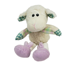 11&quot; Pier 1 One Imports Baby Pearl Lamb W Bunny Slippers Stuffed Animal Plush Toy - £29.61 GBP