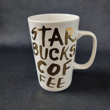 Starbucks Coffee 2015 White Gold Graffiti Lettering Latte Tall Mug 16oz ... - $9.89